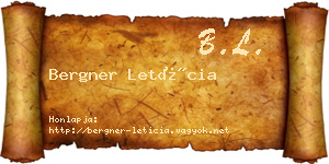 Bergner Letícia névjegykártya